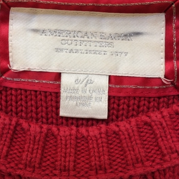 Women's Red Cable Knit Sweater Y2K - Picture 3 of 4